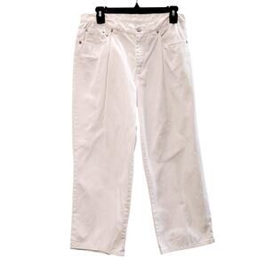 Vintage 90s RALPH Ralph Lauren Pleated Chino Pants Wide Leg White Womens 10